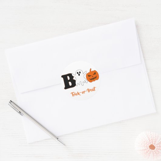 Funny Boo Halloween Sticker (Envelop)