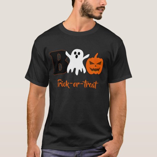 Funny Boo Halloween T-Shirt voor Mannen (Voorkant)