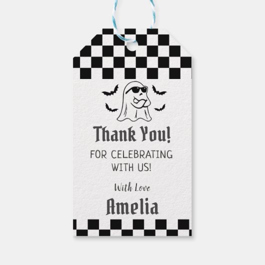 Funny Boo Halloween verjaardagsfeestje cadeau Labe Cadeaulabel (Achterkant)