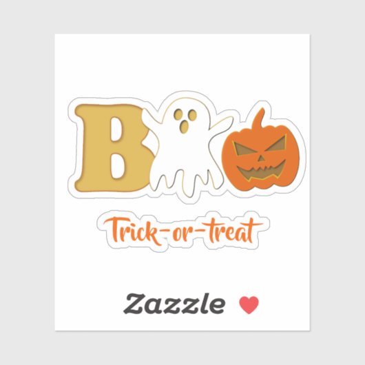Funny Boo Halloween Vinyl Sticker (Vel)