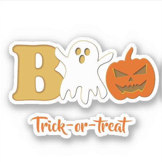 Funny Boo Halloween Vinyl Sticker (Voorkant)
