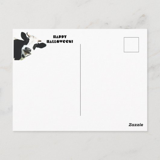 Funny Boo Ik bedoel Moo Koe Moon Halloween Card Briefkaart (Achterkant)
