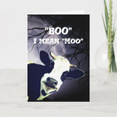 Funny Boo Ik bedoel Moo Koe Moon Halloween Kaart (Voorkant)