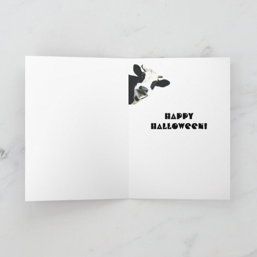 Funny Boo Ik bedoel Moo Koe Moon Halloween Kaart (Binnen)