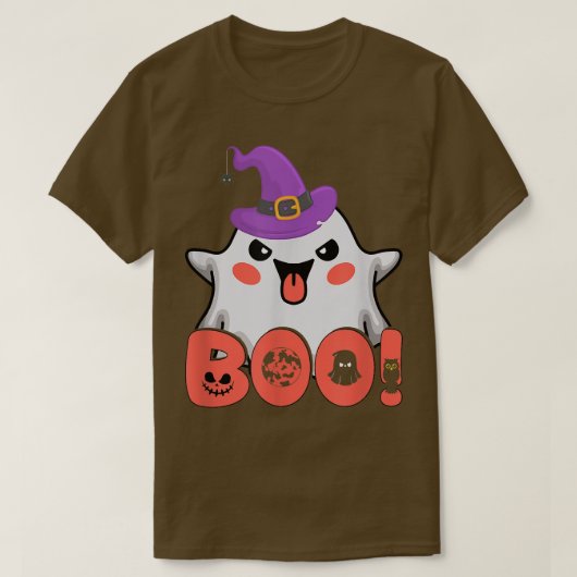 Funny Boo met Ghost Witch Pet voor meisjes Kindere T-shirt (Design voorkant)