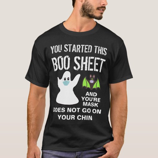 Funny Boo Sheet Ghost en Bat Halloween 2020 Covid T-shirt (Voorkant)