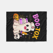 Funny Boo Tox Aesthetic Nurse Ghost Skull Pumpkin Fleece Deken (Voorkant (Horizontaal))
