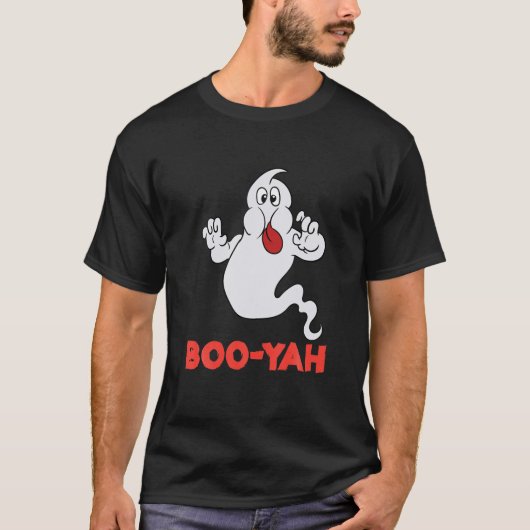 Funny Boo-Yah Ghost Costume for Halloween Party Lo T-shirt (Voorkant)