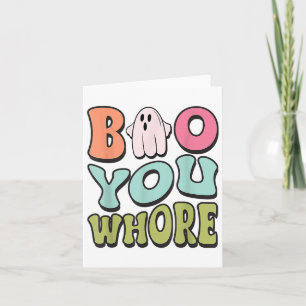 Funny Boo You Funny Groovy Halloween Schattigee ge Kaart