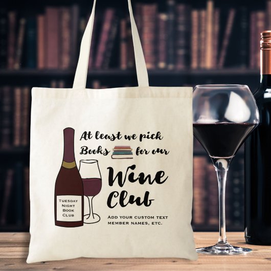 Funny Book Club | Echte wijnclub Aangepaste boekta Tote Bag