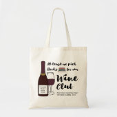 Funny Book Club | Echte wijnclub Aangepaste boekta Tote Bag (Voorkant)