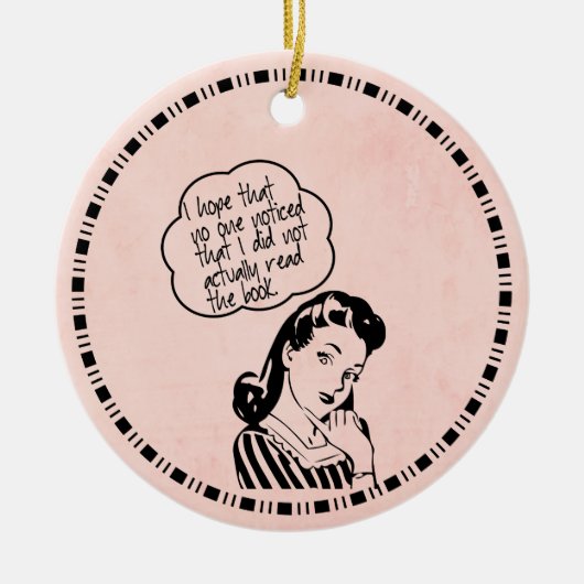 Funny Book Club Keramisch Ornament (Voorkant)