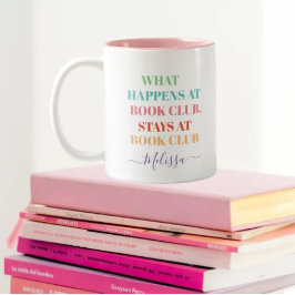 Funny Book Club Quote Colorful Name Coffee Mok