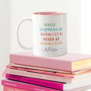 Funny Book Club Quote Colorful Name Coffee Mok