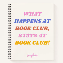Funny Book Club Quote Colorful Name Journal Notitieboek
