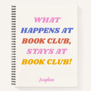 Funny Book Club Quote Colorful Name Journal Notitieboek