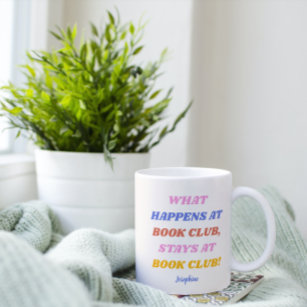 Funny Book Club Quote Colorful Name Koffiemok