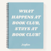 Funny Book Club Quote Personalized Blue Journal Notitieboek (Voorkant)