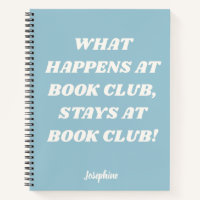 Funny Book Club Quote Personalized Blue Journal