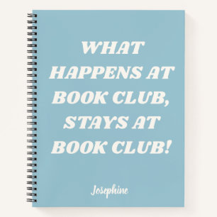 Funny Book Club Quote Personalized Blue Journal Notitieboek