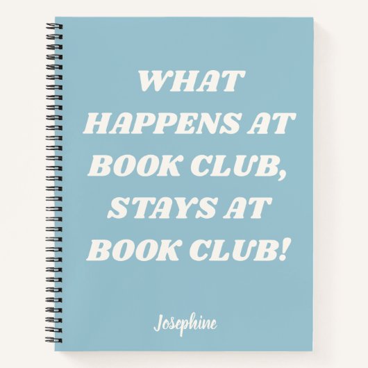 Funny Book Club Quote Personalized Blue Journal Notitieboek (Voorkant)
