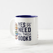 Funny Book Collector | Toevoeging aan lezing Tweekleurige Koffiemok (Voorkant links)