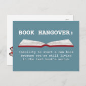 Funny Book Hangover Definition Book Lover Briefkaa Briefkaart (Voorkant / Achterkant)