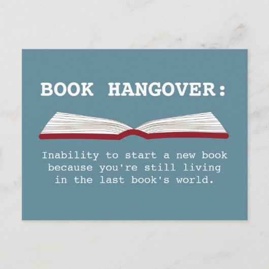 Funny Book Hangover Definition Book Lover Briefkaa Briefkaart (Voorkant)