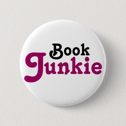 Funny Book Junkie Reading Gift Ronde Button 5,7 Cm (Voorkant)