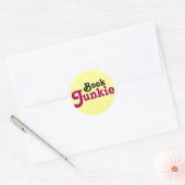 Funny Book Junkie Reading Gift Ronde Sticker (Envelop)