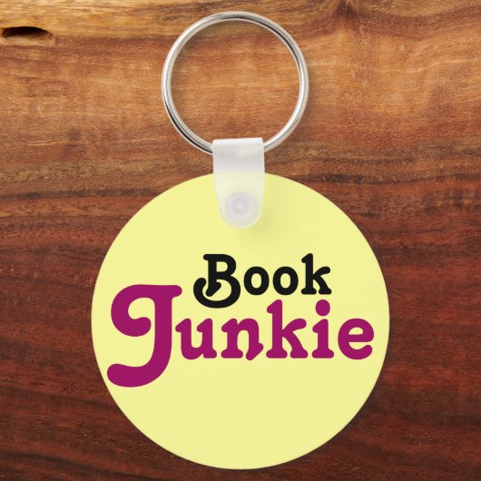 Funny Book Junkie Reading Gift Sleutelhanger (Voorkant)