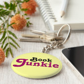 Funny Book Junkie Reading Gift Sleutelhanger (Zijkant)