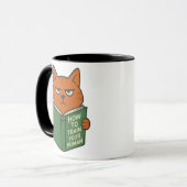 Funny Book Lover Cat Mug Cat Mom Cat Dad Mok (Voorkant links)