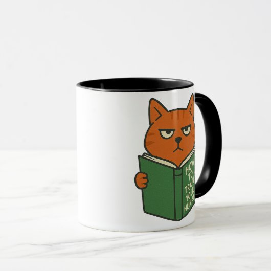 Funny Book Lover Cat Mug Cat Mom Cat Dad Mok (Voorkant rechts)