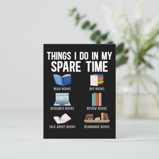 Funny Book Lover Humor Bookworm Reader Briefkaart (Staand voorkant)