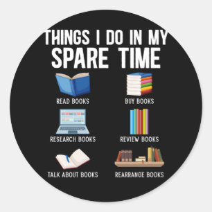 Funny Book Lover Humor Bookworm Reader Ronde Sticker