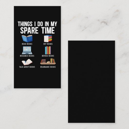 Funny Book Lover Humor Bookworm Reader Visitekaartje (Voorkant / Achterkant)