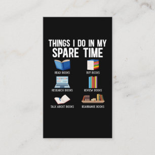 Funny Book Lover Humor Bookworm Reader Visitekaartje