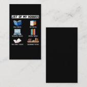 Funny Book Lover Humor Bookworm Reading Visitekaartje (Voorkant / Achterkant)