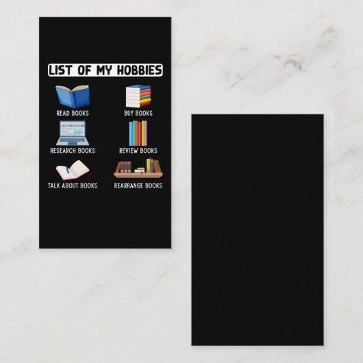 Funny Book Lover Humor Bookworm Reading Visitekaartje (Voorkant / Achterkant)