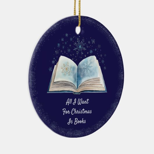 Funny Book Lover Keramisch Ornament (Rechts)