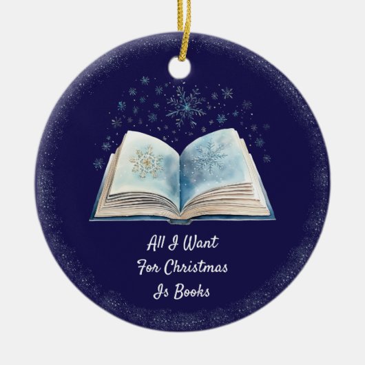 Funny Book Lover Keramisch Ornament (Voorkant)