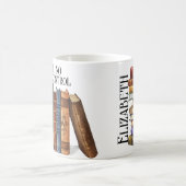 Funny Book Lover Quote Cute Cats Bookworm Name Koffiemok (Center)