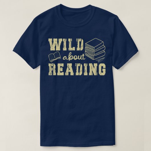 Funny Book Lover Wild lezen T-shirt (Design voorkant)