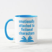 Funny Book Lovers Quote in Blue Modern Typografie Mok (Links)