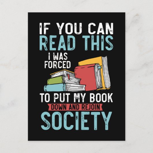 Funny Book Reader Author Novel Reading Briefkaart (Voorkant)