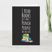 Funny Book Reader Cards Reading Library Nerd Humor Kaart (Voorkant)