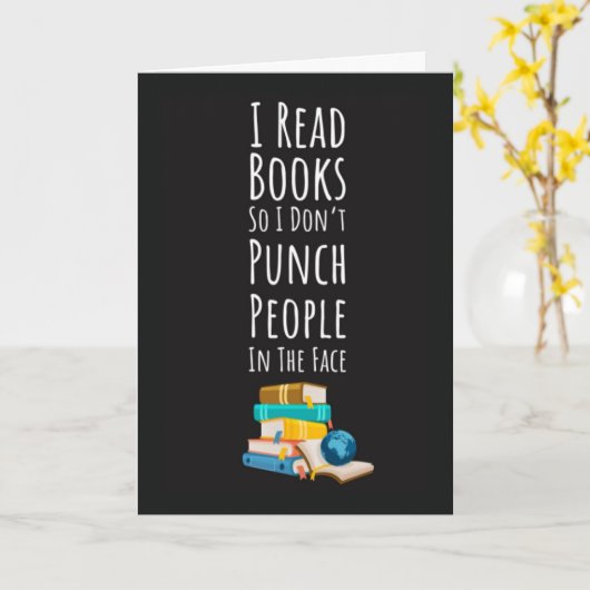 Funny Book Reader Cards Reading Library Nerd Humor Kaart (Gele Bloem)