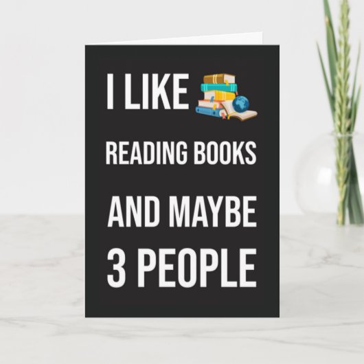 Funny Book Reading Cards Humor Reader Bookworm Kaart (Voorkant)