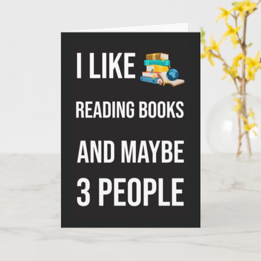 Funny Book Reading Cards Humor Reader Bookworm Kaart (Gele Bloem)